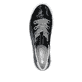 Schwarze Rieker Damen Sneaker Low N59A2-00 mit einer Schnürung. Schuh von oben.
