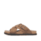 Braune Rieker Herren Pantoletten 21193-25 mit einer Schnalle sowie Extraweite H. Schuh Außenseite.