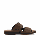 Mules Rieker marron homme 25559-25 en cuir velours avec fermeture velcro. Côté intérieur de la chaussure.
