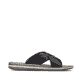 Schwarze Rieker Herren Pantoletten 21082-00 aus Glattleder mit Komfortweite G. Schuh Innenseite.