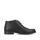 Mitternachtsschwarze Rieker Herren Slipper 10330-00 mit einer robusten Profilsohle. Schuh Innenseite