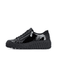 Baskets basses Rieker noires pour femme N2501-00 en cuir verni. Côté extérieur de la chaussure.