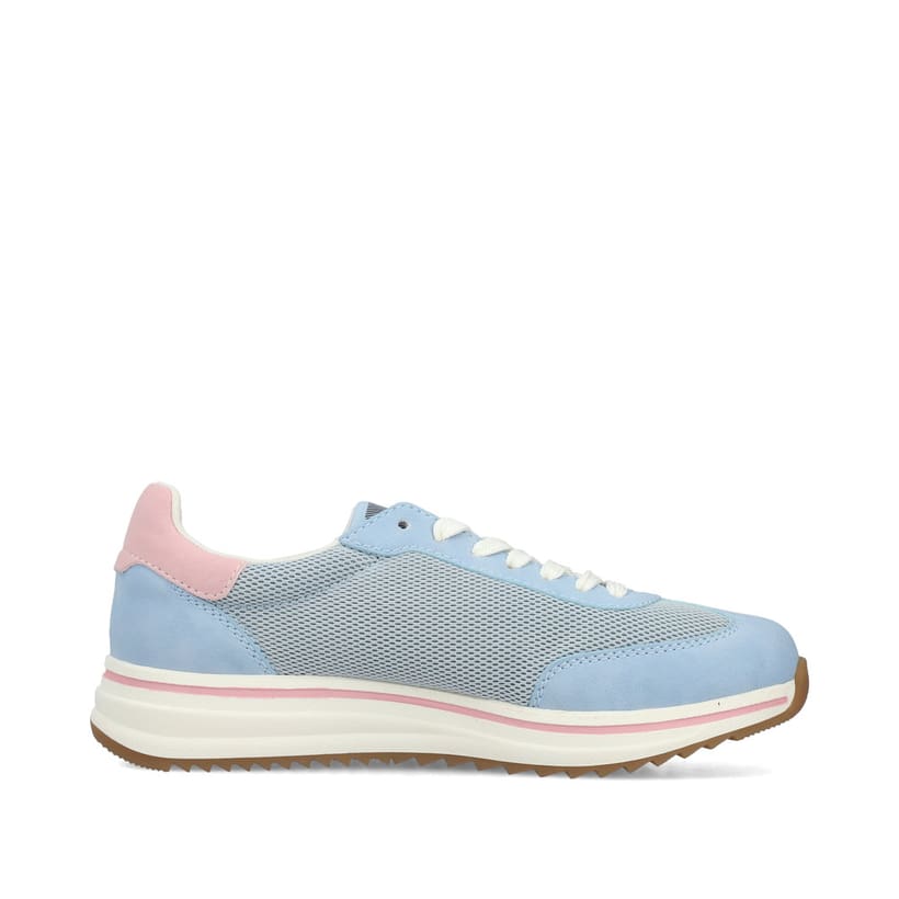Baskets basses Rieker bleues pour femme L5802-10 avec lacets. Côté intérieur de la chaussure.
