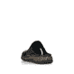 Schwarze Rieker Damen Clogs 46362-00 mit einem Klettverschluss. Schuh von hinten.