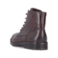 Dunkelbraune Rieker Herren Schnürstiefel F4546-25 aus Glattleder. Schuh von hinten.