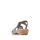 Schwarze Rieker Damen Riemchensandalen 62831-00 mit einem Elastikeinsatz. Schuh von hinten.