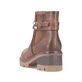 Nougatbraune Rieker Damen Hochschaftstiefel 91694-24 mit einer robusten Profilsohle. Schuh Innenseite