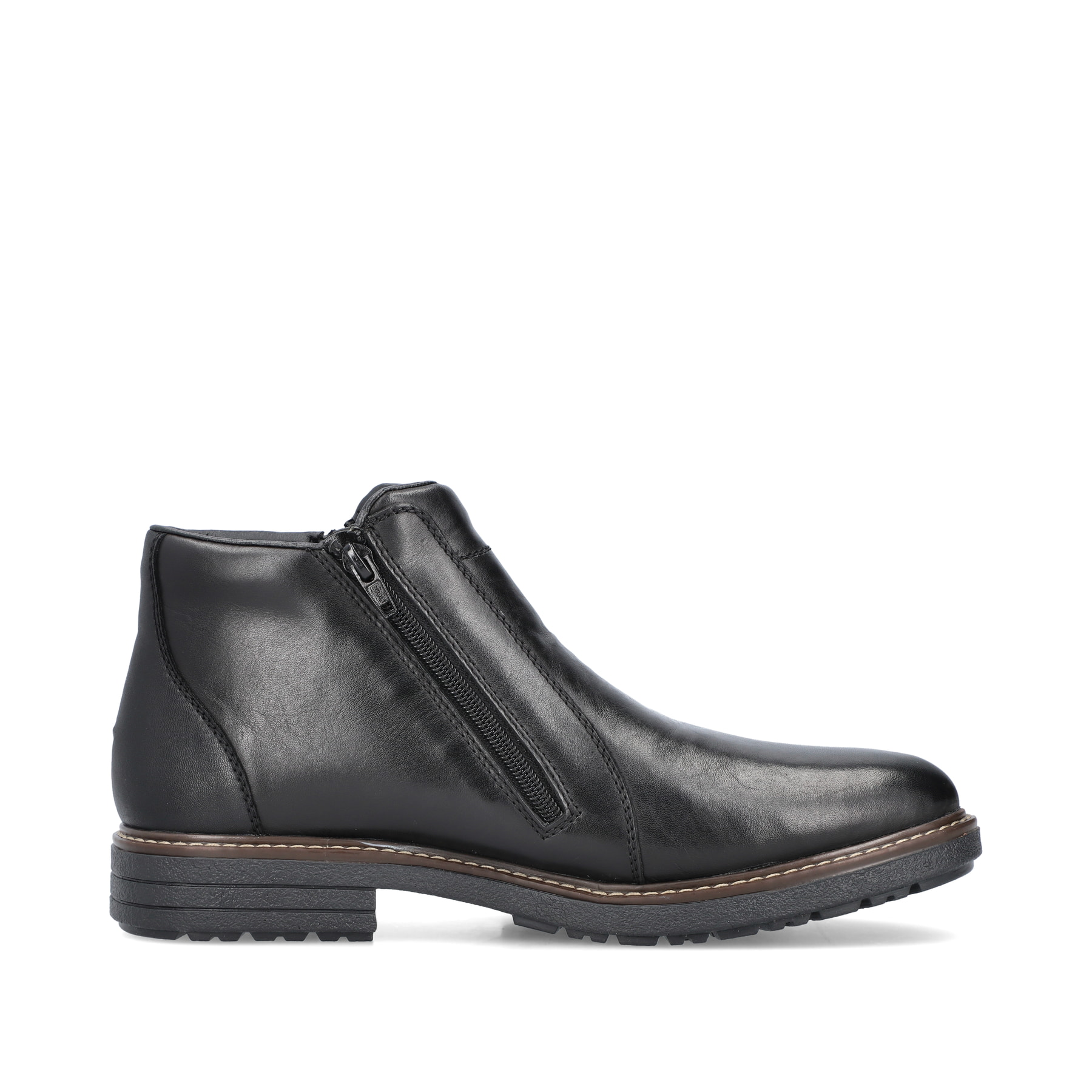 Schwarze Rieker Herren Kurzstiefel 33160-00 mit wasserabweisender TEX-Membran. Schuh Innenseite.