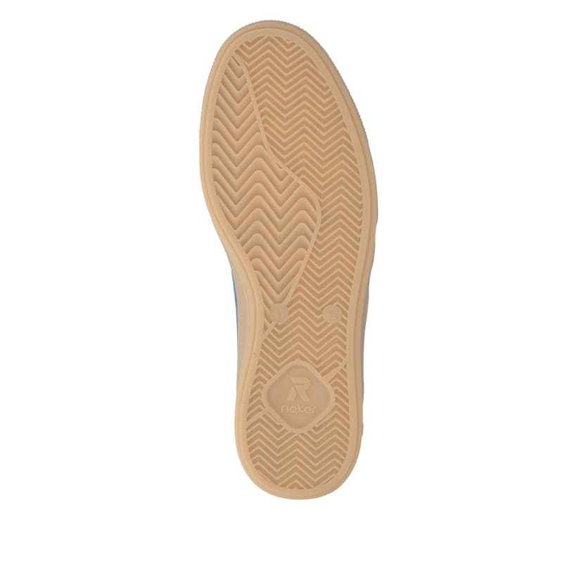 Baskets basses Rieker bleues pour homme U2200-12 avec lacets. Semelle extérieure de la chaussure.