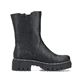 Schwarze Rieker Damen Chelsea Boots 74083-00 mit einem Reißverschluss. Schuh Innenseite.