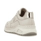 Beige Rieker Damen Sneaker Low M4903-60 mit einer Schnürung sowie Extraweite H. Schuh von hinten.