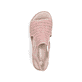 Rosane Rieker Keilsandaletten V3641-31 mit Gummizug sowie einer leichten Sohle. Schuh von oben.