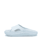 Blaue Rieker Damen Pantoletten W3450-10 mit flexibler und ultraleichter Sohle. Schuh Außenseite.