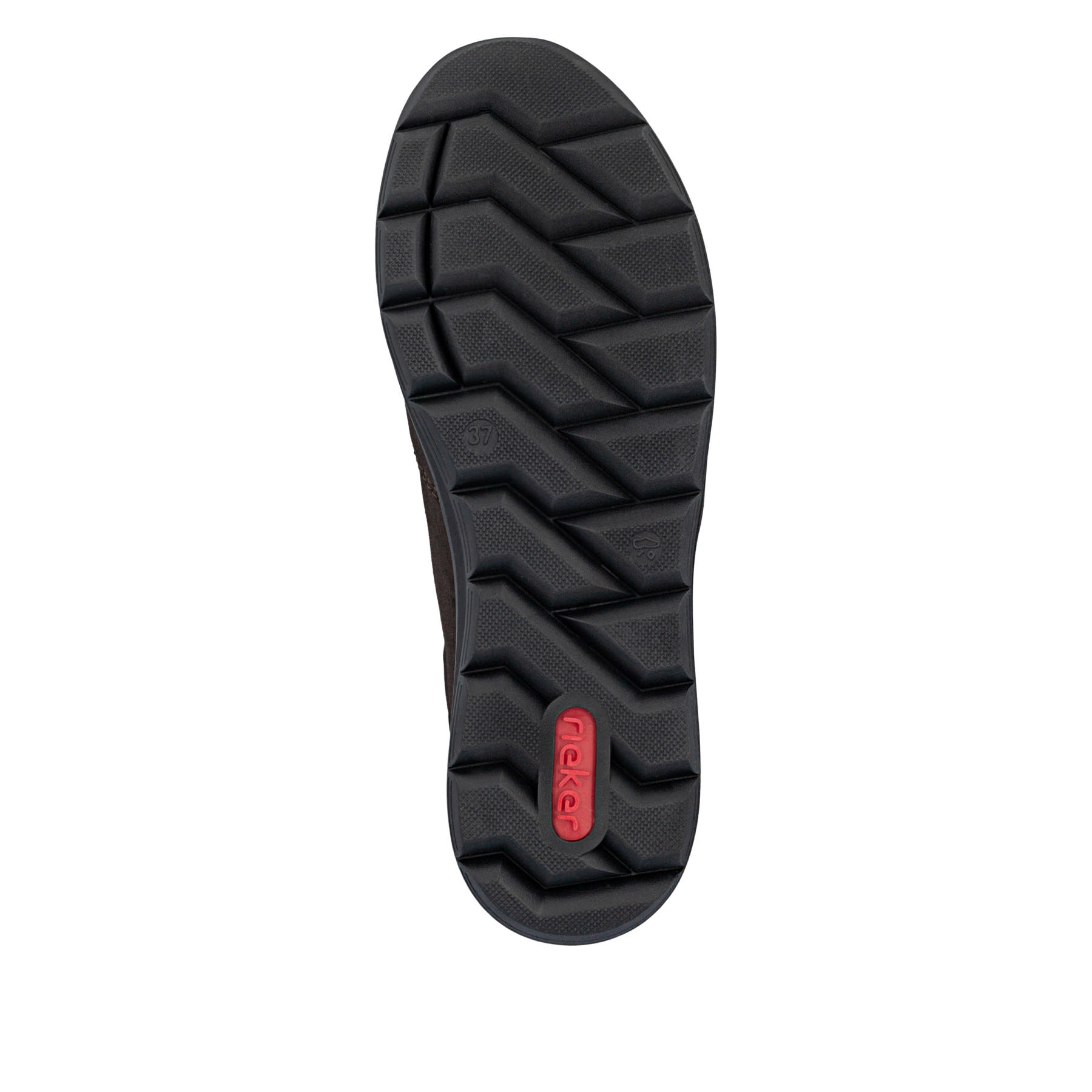 Dunkelbraune Rieker Damen Kurzstiefel Z0059-25 mit wasserabweisender TEX-Membran. Schuh Laufsohle.