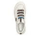 Cremefarbene Rieker Damen Slipper 57550-60 mit einem Gummizug. Schuh von oben.