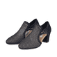 Escarpins Rieker noirs pour femme 41052-00 avec bande élastique. Chaussures inclinées sur le côté.