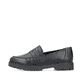 Schwarze Rieker Damen Loafer 45560-02 mit einer extra weichen Decksohle. Schuh Außenseite.