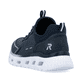 Blaue vegane Rieker Damen Sneaker Low M6062-14 mit einem Gummizug. Schuh von hinten.