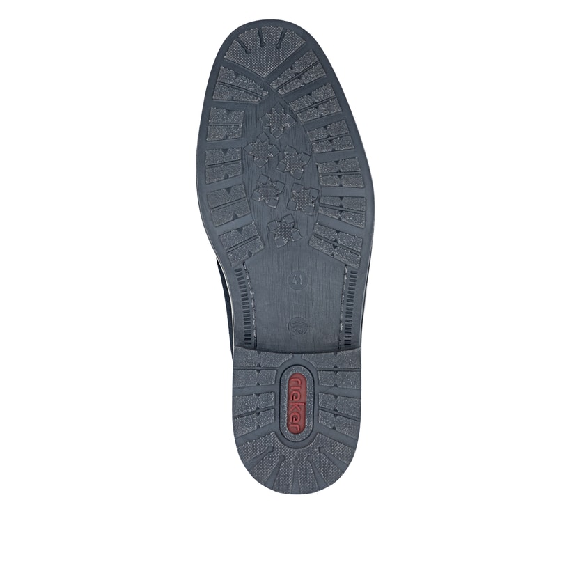 Dunkelblaue Rieker Herren Schnürschuhe 33206-14 aus Rauleder mit Komfortweite G. Schuh Laufsohle.