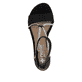 Schwarze Rieker Riemchensandaletten 64654-00 mit einem Klettverschluss. Schuh von oben.