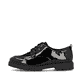 Schwarze Rieker Damen Schnürschuhe 45500-00 mit einer extra weichen Decksohle. Schuh Außenseite.