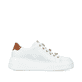 Schneeweiße Rieker Damen Sneaker Low N5452-80 mit einem Reißverschluss. Schuh Innenseite.