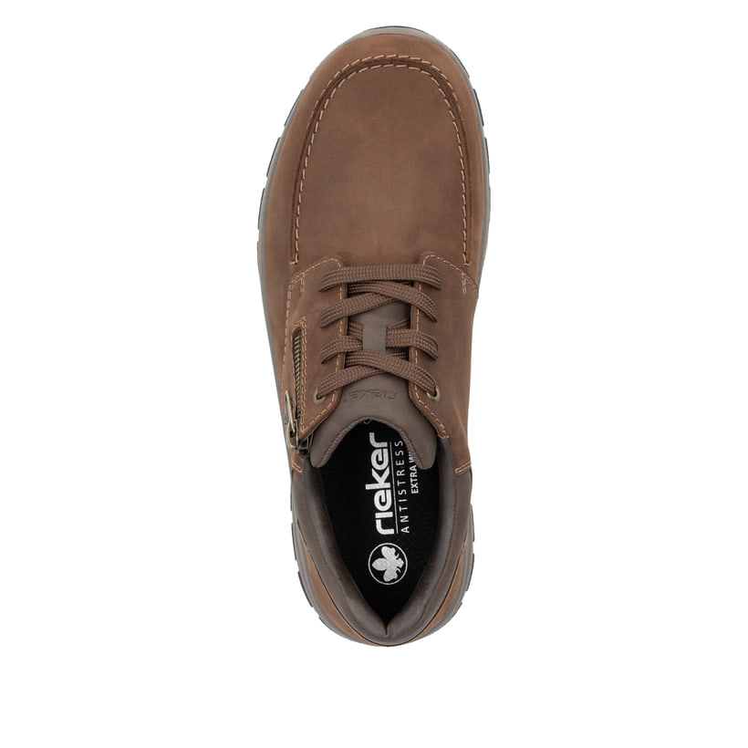 Braune Rieker Herren Schnürschuhe 03601-22 aus Rauleder. Schuh von oben.