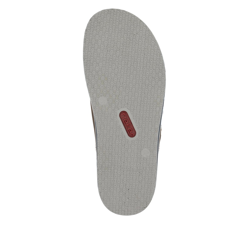 Braune Rieker Herren Pantoletten 21599-24 mit der Komfortweite G. Schuh Laufsohle.