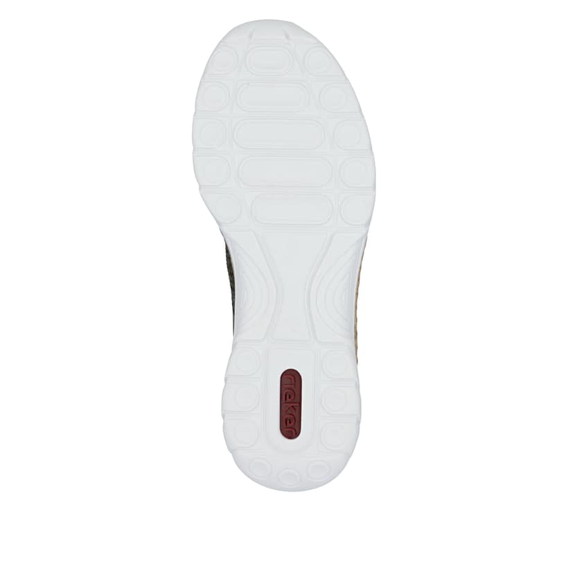 Chaussons Rieker verts pour femme N42G4-54 avec fonction slip-in Ready2GO. Semelle extérieure de la chaussure.