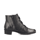 Bottines Rieker noires pour femme Y0764-00 avec imprimé léopard. Chaussure vue de l'arrière.