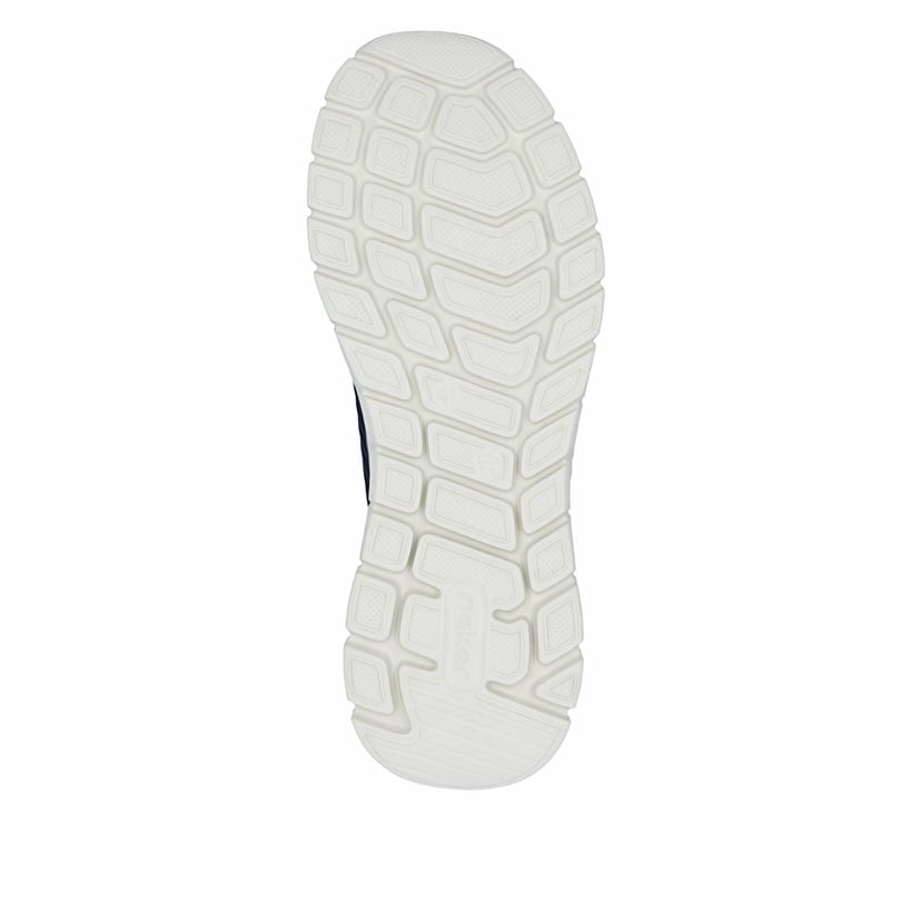 Blaue Rieker Herren Slipper B6659-15 mit Ready2GO easy in Feature sowie Gummizug. Schuh Laufsohle.