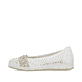 Weiße Rieker Ballerinas L3062-80 mit Schmuckelementen. Schuh Außenseite.
