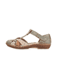 Grüne Rieker Damen Riemchensandalen M1655-54, Barfußschuhe mit Klettverschluss. Schuh Außenseite.