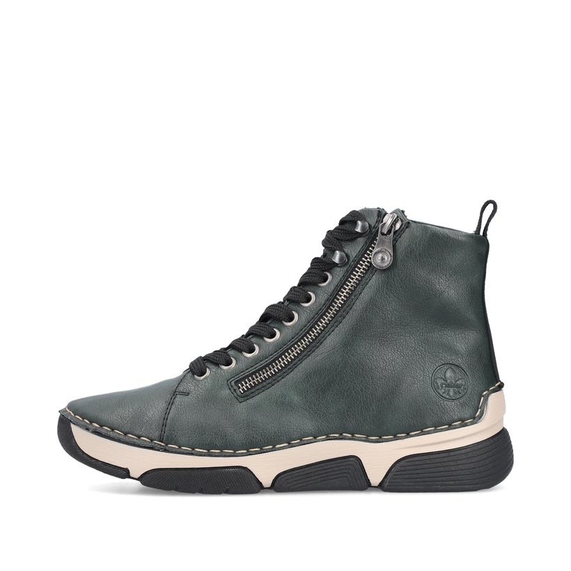Tiefschwarze Rieker Damen Slipper 45913-00 mit einer schockabsorbierenden Sohle. Schuh Innenseite