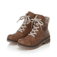 
Nussbraune Rieker Damen Schnürstiefel Y7428-22 mit einer robusten Profilsohle. Schuhpaar schräg.