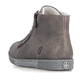 Hellgraue Rieker Damen Schnürstiefel Z1221-42 mit einem Reißverschluss. Schuh von oben.