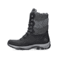 
Tiefschwarze Rieker Damen Schnürstiefel M9643-01 mit Schnürung und Reißverschluss. Schuh Außenseite