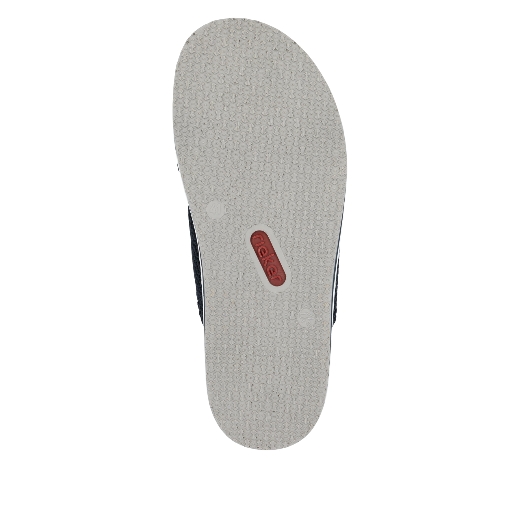 Blaue Rieker Herren Pantoletten 21539-14 mit Komfortweite G sowie leichter Sohle. Schuh Laufsohle.