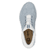 Blaue Rieker Damen Sneaker Low M6071-12 mit Gummizug sowie einer flexiblen Sohle. Schuh von oben.