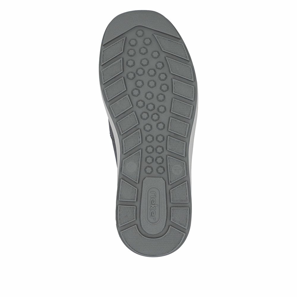 Graue Rieker Herren Slipper 11550-42 mit einem Gummizug sowie der Extraweite H. Schuh Laufsohle.