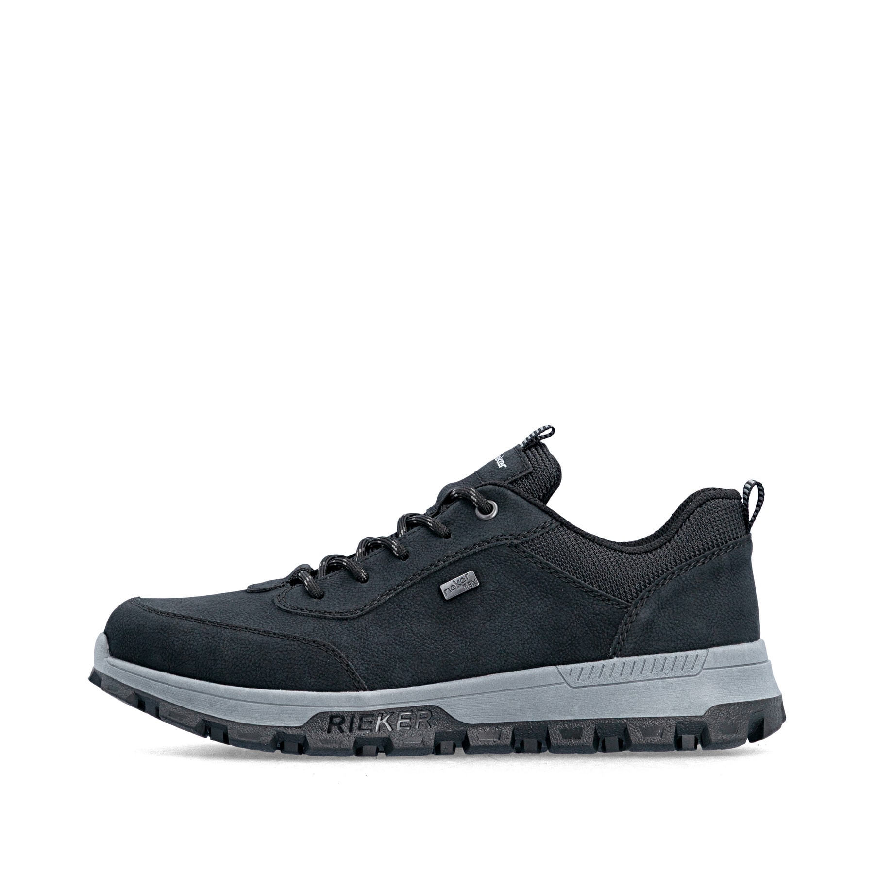 Schwarze Rieker Herren Schnürschuhe 35503-00 mit wasserabweisender TEX-Membran. Schuh Außenseite.