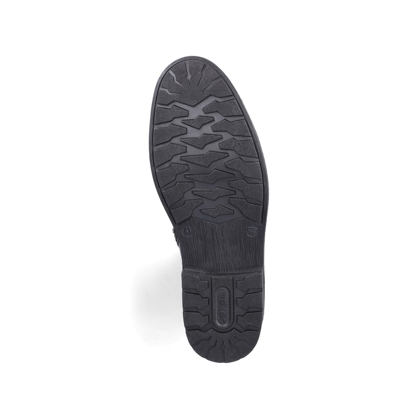 Dunkelbraune Rieker Herren Schnürstiefel F4546-25 aus Glattleder. Schuh Laufsohle.
