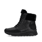 Schwarze Rieker Damen Schnürstiefel W0063-02 mit wasserabweisender TEX-Membran. Schuh Außenseite.