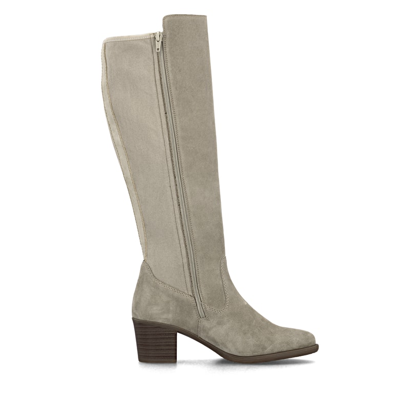 Beige Rieker Damen Hochschaftstiefel Y2050-60 mit einem Reißverschluss. Schuh Innenseite.