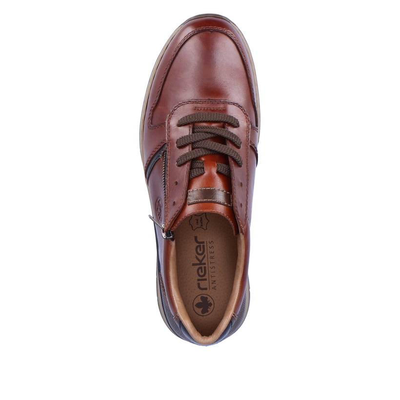 Baskets basses Rieker marron pour homme B2112-25 en cuir lisse. Semelle extérieure de la chaussure.