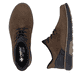Dunkelbraun-schwarze Rieker Herren Slipper B3357-26 aus Rauleder. Schuh von oben, liegend.
