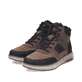 Braun-schwarze Rieker Herren Sneaker High B5546-26 aus Rauleder. Schuhpaar seitlich schräg.