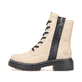 
Vanillebeige Rieker Damen Biker Boots 72634-60 mit Schnürung und Reißverschluss. Schuh Außenseite