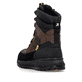 Braune Rieker Herren Schnürstiefel U0171-25 mit wasserabweisender TEX-Membran. Schuh von hinten.