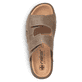 Braune Rieker Herren Pantoletten 25592-25 mit einem Klettverschluss. Schuh von oben.